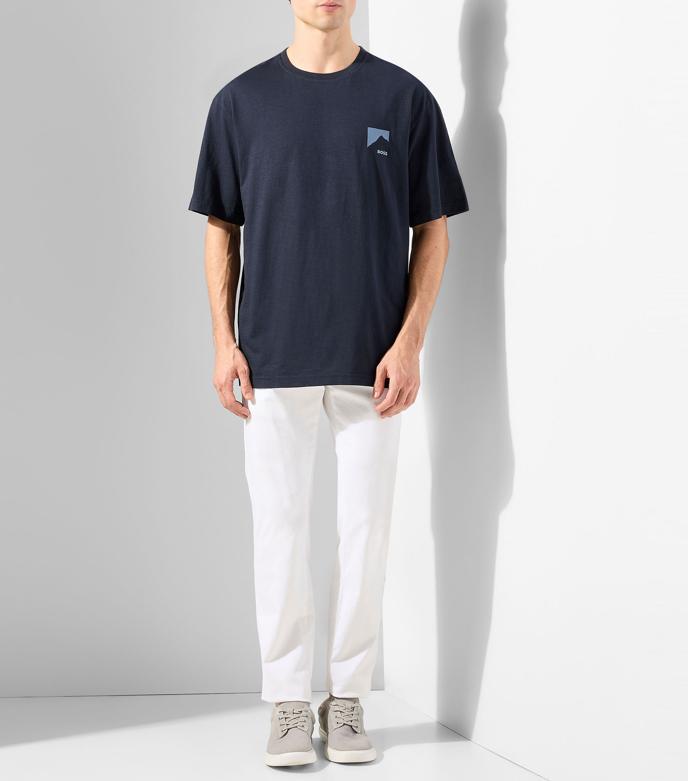 Playera de cuello redondo con manga corta estampada Hombre